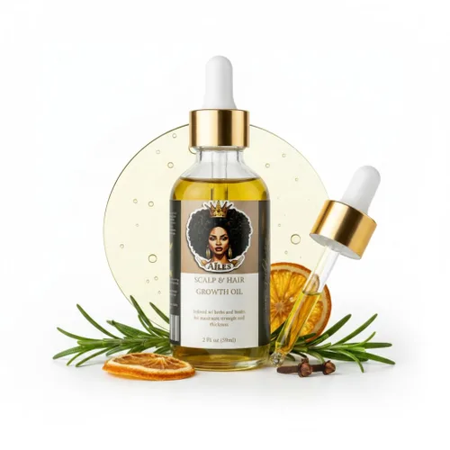 AILES Biotin - Aceite capilar de romero para el crecimiento y engrosamiento del cabello, suero intenso para el cuero cabelludo con clavo, ricino y