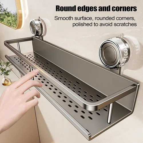 Miniatura 3 de Estante de ducha con ventosa, estante de almacenamiento de pared sin perforaciones, organizador de baño que ahorra espacio, soporte de esquina