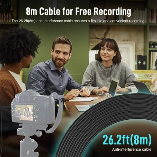 Miniatura 6 de SYNCO Micrófono Lavalier para DSLR, Lav S8 Micrófono de solapa para iPhone Cámara PC Android Reducción de ruido Auto-Emparejamiento Omnidireccional