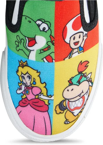 Miniatura 5 de Nintendo Tenis deportivos Mario para niños, zapatos deportivos de lona sin cordones de Super Mario, Luigi, Kirby y Donkey Kong