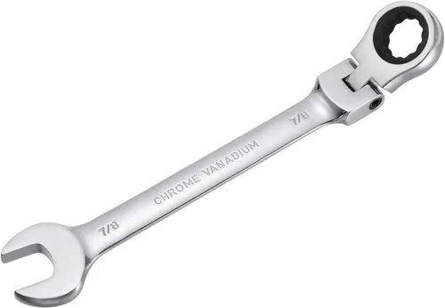 uxcell Llave combinada de trinquete de cabeza flexible de 7/8 pulgadas SAE 72 dientes 12 puntos de trinquete caja terminada herramientas de llave