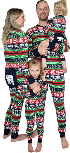 Miniatura 50 de Lazy One - Pijamas navideñas a juego con solapa trasera; para perros, bebés, niños, adolescentes y adultos