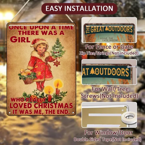 Miniatura 3 de Letreros de Navidad de Metal Vintage de Lata, May You Never to Too Grown Up to Search The Skies Christmas Eve 8x12 Pulgadas Arte Rústico de Pared