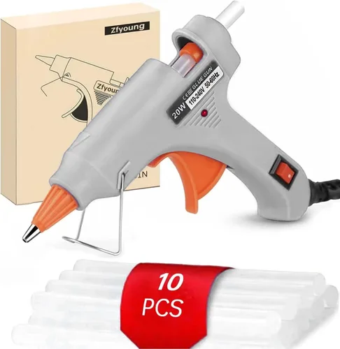 Miniatura 7 de Mini Pistola de Pegamento Caliente, Juego de Pistola de Pegamento de 10 Barras de Cola Caliente para Reparaciones Rápidas, Artista, DIY, Arte