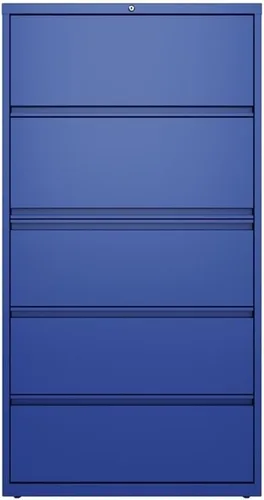 Miniatura 2 de UrbanPro Archivador lateral de metal de 36" con 5 cajones en azul clásico Blue