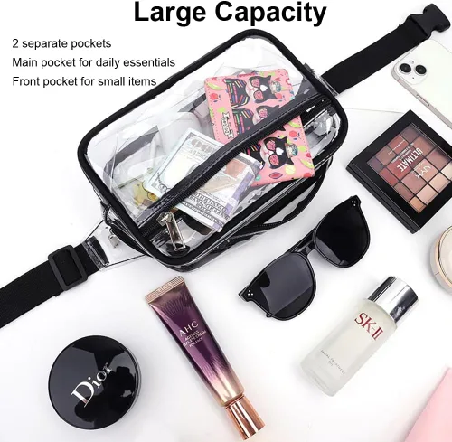 Miniatura 4 de Monederos transparentes para mujer, para estadio, riñonera transparente, bolsa para estadio, bolsa transparente aprobada para estadios, bolsas