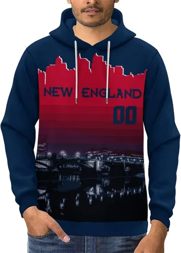 Miniatura 116 de Custom Football Hoodies City Night Skyline Personalized Sweatshirt Name Number Fan Gift Pullover for Men Women Youth