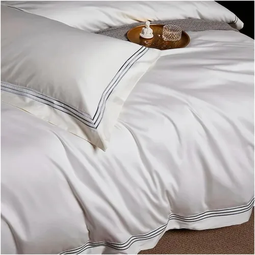 Miniatura 6 de Juego de ropa de cama de algodón egipcio de 1000 hilos, 4/6 piezas, tamaño doble, queen, king, bordado, funda de edredón, sábana, funda de almohada