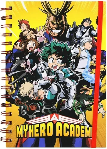 Miniatura 2 de My Hero Academia Cuaderno S1 Hardback Wiro, páginas rayadas A5 (diseño de ráfaga de personajes radiales) - Producto