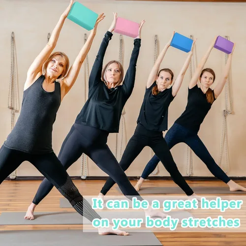 Miniatura 4 de 20 bloques de yoga de 9 x 6 x 3 pulgadas, bloques de espuma EVA de alta densidad, bloques de ejercicios de espuma de yoga que mejoran el equilibrio