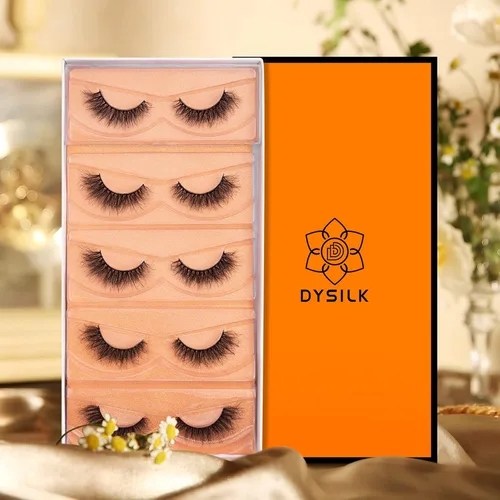 Miniatura 8 de DYSILK Pestañas postizas Wispy - Pestañas postizas de visón 5 pares 6D Extensión de pestañas postizas falsas de visón, Pestañas postizas naturales 5