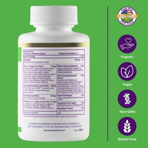 Miniatura 5 de Paradise Herbs Earth's Blend Suplemento de magnesio, ayuda a aliviar el estrés, dormir, salud cardíaca, nervios, músculos, vegano, sin OMG, sin