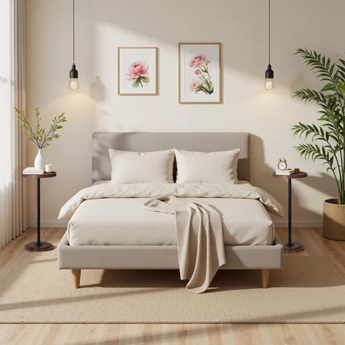 Miniatura 4 de Home Dector - Mesa auxiliar para sofá, mesa pequeña para bebidas para espacios pequeños, mesa auxiliar de café con patas de madera para sala