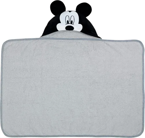 Miniatura 5 de Lambs & Ivy Disney Baby Mickey Mouse Toalla de baño con capucha de algodón gris para bebé