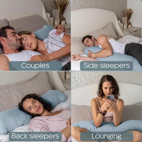 Miniatura 7 de SleepCloud Almohada corporal con peso de 6.5 libras - Almohada pesada para un sueño más profundo - Almohadas refrescantes para adultos - Almohada