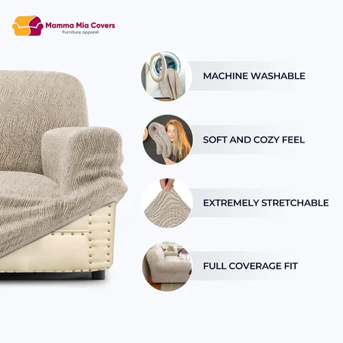 Miniatura 2 de PAULATO BY GA.I.CO. Funda para sillón reclinable, funda para silla reclinable, funda de tela de poliéster suave, protector de muebles elástico