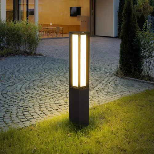 Luz de camino del paisaje, aluminio 8W 800LM iluminación LED de lujo, 32 pulgadas moderna iluminación al aire libre bolardo para césped, patio,
