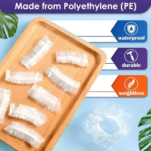 Miniatura 3 de 100 piezas de cubiertas para los oídos para la ducha - Cubiertas desechables para los oídos para secador de pelo - Fácil de estirar, resistente al