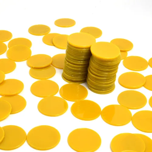 Miniatura 8 de Smartdealspro 100 unidades de 1.260 in/1.26 pulgadas de plástico opaco de aprendizaje de discos, mini fichas de juego de fichas de póquer con caja