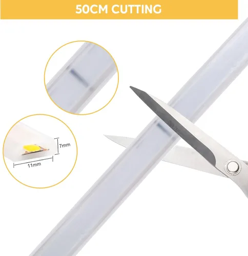 Miniatura 5 de Tira de luces LED AC 110V 120V 3.28 pies con enchufe estadounidense, tira de luces LED cortables IP67 impermeable para decoración del hogar