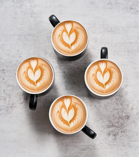 Miniatura 9 de YHOSSEUN Juego de 4 tazas de café apilables de porcelana con estante, tazas de café expreso con cucharas de soporte, tazas de café demitasse de 11