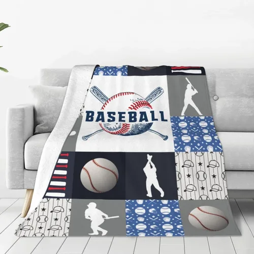 Miniatura 4 de Manta decorativa de béisbol – Cómodo forro polar de franela de felpa, ligera, cálida, suave, esponjosa, difusa, 40 x 50 pulgadas para niños, niños