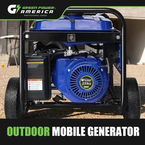 Miniatura 4 de Green-Power America Generador de gasolina GPD5000W, Verde/Negro