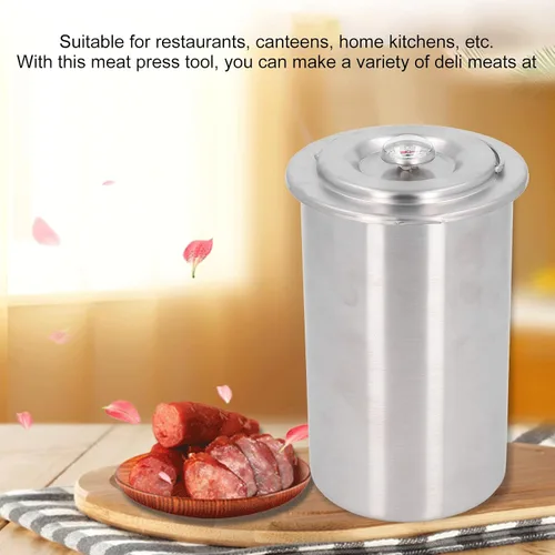 Miniatura 3 de Zerodis Máquina de jamón de acero inoxidable para prensa casera de carne de delicatessen con termómetro