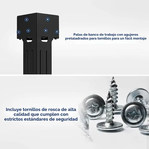 Miniatura 4 de FLEXIMOUNTS Kit universal de patas de banco de trabajo de acero, marco de estantería de almacenamiento de garaje, banco de trabajo personalizable
