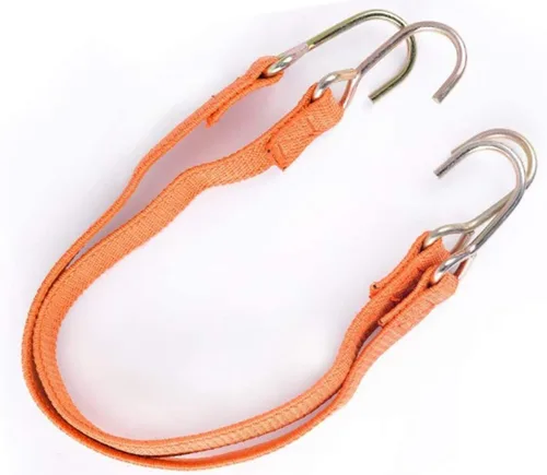 Miniatura 2 de Cuerda elástica plana, cuerda elástica de 60 pulgadas naranja resistente con ganchos