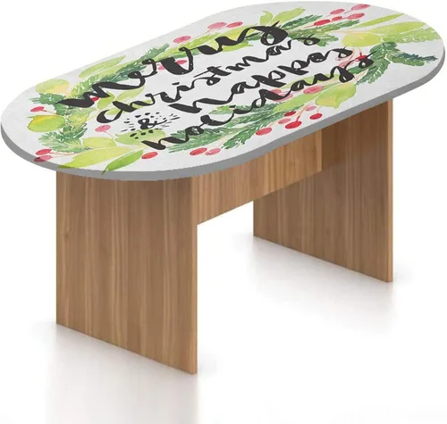 Miniatura 17 de XISUNYA Mantel ovalado ajustable de poliéster elástico para Navidad, mantel ajustable con estampado de árbol de Navidad, se adapta a mesas ovaladas