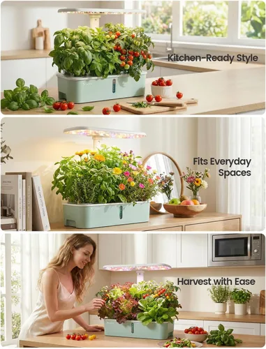 Miniatura 7 de Kits de Sistema de Cultivo Hidropónico LetPot LPH-Air, Jardín Interior Inteligente Controlado por APP y WiFi con Luz de Crecimiento Ajustable de 24W