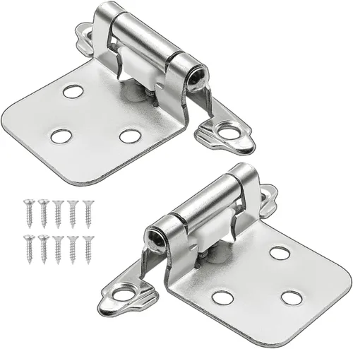 Miniatura 17 de 12 bisagras negras para puerta de gabinete, bisagras de cierre automático de cocina superpuestas de 1/2 pulgada (6 pares)