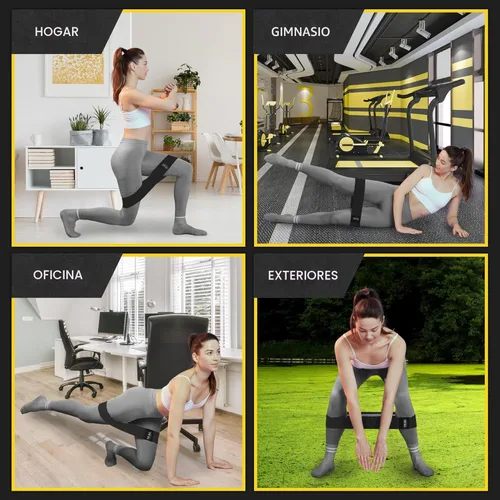 Miniatura 5 de Tribe Lifting Bandas de resistencia para entrenar – Paquete de 3 bandas de entrenamiento de tela para mujeres y hombres – Bandas de glúteos para Gris