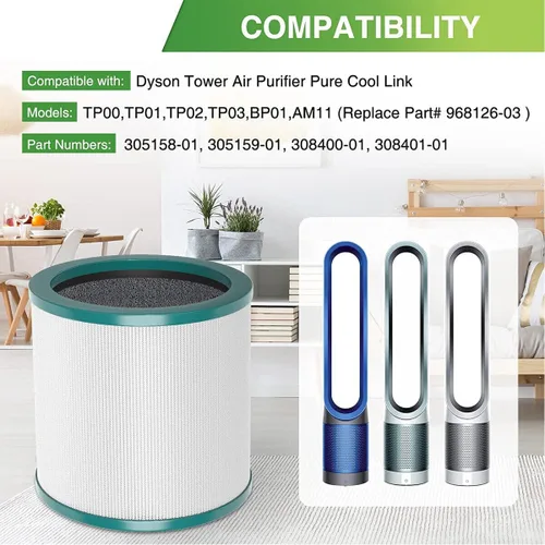Miniatura 4 de Filtro HEPA para Dyson Tower Fan Purificador de aire AM11 BP01 968126-03