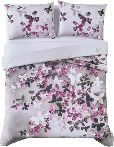 Miniatura 3 de Vince Camuto Lissara - Juego de edredón de 3 piezas de algodón múltiple, tamaño matrimonial/queen, con temática glamorosa, para hombres y mujeres