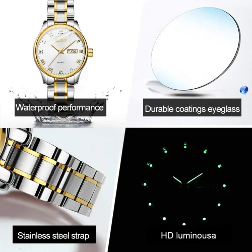 Miniatura 5 de OLEVS Fashion Watches for Women Waterproof Analog Quartz Wrist Watches for Women Stainless Steel Calendar Watch