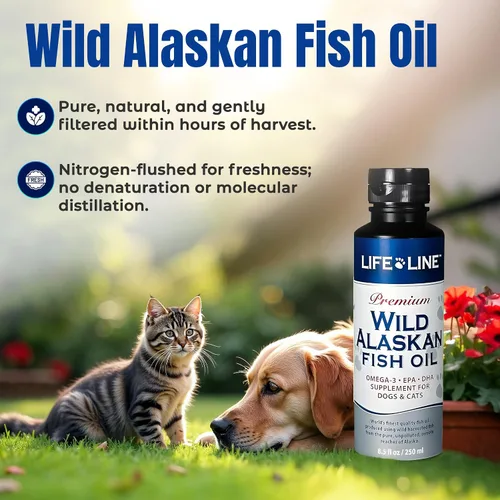 Miniatura 2 de Life Line Pet Nutrition Suplemento omega-3 de aceite de pescado salvaje de Alaska para piel y pelaje, apoya la salud cerebral, ocular y cardíaca