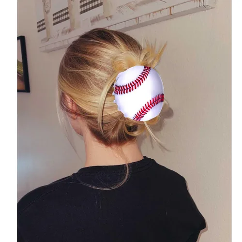Miniatura 3 de Pinza para el cabello de fútbol y béisbol para mujer, pinzas para el cabello para el día del juego, lindas pinzas antideslizantes para el cabello