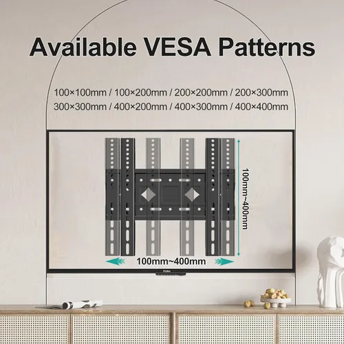 Miniatura 4 de Soporte de pared fijo para la mayoría de televisores 4K, LED, LCD y plasma de 32 a 68 pulgadas, soporte de pared de TV VESA de hasta 15.748 x 15.748
