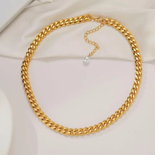 Miniatura 3 de Yarpiany Collar de cadena de eslabones cubanos para mujer, collares de cadena para mujer, collares de oro de moda, collar de oro para mujer