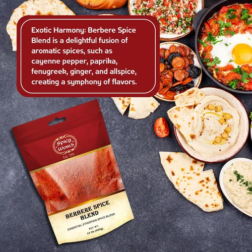 Miniatura 4 de Spicy World Berbere Spice Blend Auténtico condimento etíope mezclado a mano Mezcla rica de 14 especias para platos sabrosos (14 onzas)