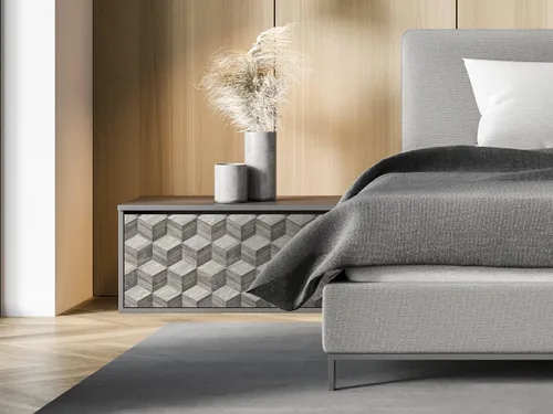 Miniatura 4 de CONCORD WALLCOVERINGS ™ DC119071 - Papel tapiz geométrico gris para despegar y pegar, extraíble, papel tapiz temporal, 21 pulgadas x 16.4 pies
