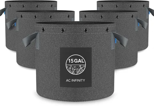 Miniatura 12 de AC Infinity - Macetas de tela resistente de 5 galones para cultivo de aireación, 5 unidades con tela no tejida gruesa de 11.29 oz (320 G) y anillos
