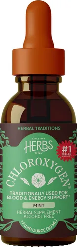 Herbs Etc. ChlorOxygen - Concentrado de clorofila de menta sin alcohol, extracto líquido de clorofila en gotas de clorofila líquida, desintoxicante