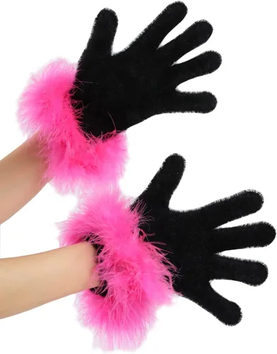 Miniatura 37 de Sahabowi Guantes de cuero para clima frío Manopla de lana cálida de invierno para mujeres