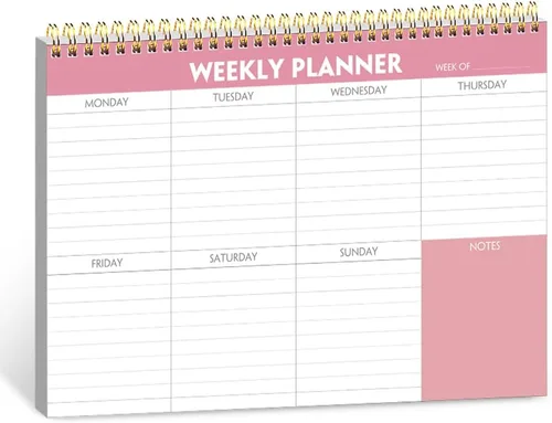 Planificador semanal en bloc de notas - Organizadores de bloc de notas semanales de 7" x 10", diario de seguimiento de hábitos para hombres y