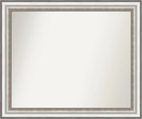 Miniatura 101 de Amanti Art Espejo de baño plateado para sobre el fregadero, 26 x 26 pulgadas, espejo cuadrado de plata antigua, marco de madera tradicional mediano