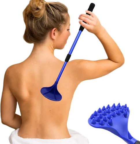 Miniatura 9 de EASACE Paquete de 2 rascadores de espalda para mujeres y hombres extensibles con fuerte cabeza de masaje ABS, rascador de cuerpo de 21 pulgadas