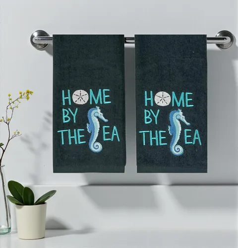 Miniatura 32 de Serafina Home Toallas de mano náuticas para huéspedes: Coastal Love Anchors The Soul, 2 piezas suaves y absorbentes